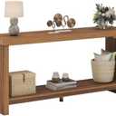 knoworld 63 Inches Narrow Console Table, 2-Tier Long Sofa Tables Behind Couch Table, Farmhouse Foyer Tables for Entryway, Hallway, Living Room, Rustic Brown