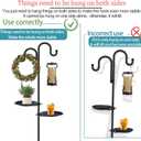 Upgraded 74" Shepherd's Hook Stand plantBird FeederWind Chime Hanger Stand, Waterproof Metal & Adjustable-Height Standing Pole Holder for Lantern and Wreath, Indoor & Outdoor2 Placement Racks)