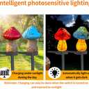 2 Pack Solar Powered Red and Blue Mushroom Floor Lights, Garden Decorative Resin Cute Mushroom lamp, Wireless Dusk to Dawn LED Lights Waterproof.