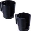 Universal Large Cup Holder Wall Mount, Heavy Duty Plastic Drink Holder for Boat Car Truck RV Bus Tractor Wall Wood, Vertical or Horizontal Mount, Fit Most Cups, Bottles, Cans, Tumblers Black Pack of 2