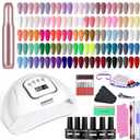 JODSONE 55 Colors Gel Nail Polish Kit with Base Top Matte Coat Soak Off Manicure Salon DIY at Home