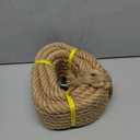 Rope 3/4 Inch 50 Feet Jute Rope, Heavy Duty Jute Rope,Natural Hemp Rope, Twisted Hemp Rope for Crafts, Gardening, Bundling,Hammock, Nautical, Tug of War, Railings, Home Decorating
