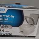 Camco 2.6-Gallon Portable Toilet - Features Detachable Holding Tank w/Sealing Slide Valve & Bellow-Type Flush - Easy Transport w/Compact Lightweight Design & Carry Handle - Gray (41531)