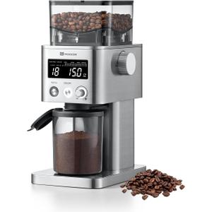 MOKKOM Coffee Grinder, Anti-static Conical Burr Coffee Bean Grinder, Adjustable Electric Burr Mill with 31 Precise Settings for Espresso/Drip/Pour Over/Cold Brew/French Press Coffee Maker