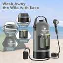 Portable Camping Shower with Battery Powered Pump, 5 Gal/20L Solar Heated Camp Shower Bag, 3-Mode Shower Head & Travel Case for Outdoor Camping, Beach Rinse & Dogs