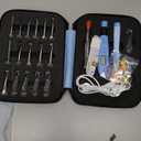 INMAKER Light up Crochet Hooks Ergonomic Soft Grip, Large Counting Crochet Hook Set Digital, Lighted Crochet Needles Kit with Case (Blue)