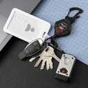 2 Pack Retractable Keychain, Heavy Duty Carabiner Badge Holder, Tactical ID Badge Reel with 32 Steel Retractable Cord, Bearing 10 oz