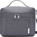 NOL Natural Organic Lifestyle Insulated Lunch Bags for Women Cooler Bag Lightweight Nylon Waterproof Lunch Box For Work (Medium (8 Liters), Gray)