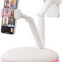 SAIJI Cell Phone Pillow Holder mini iPhone Stand for Bed, Upgraded mini Angle & Height Adjustable Phone Pillow Stand for Watching Video On Bed/Sofa/Lap, Fit for 4.7"-7.0" Device (Pink)