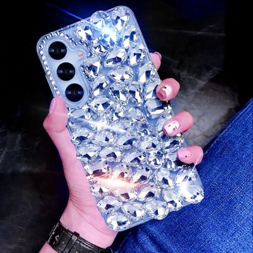 Bonitec for Samsung Galaxy S26 Case Bling Sparkle 3D Glitter Case for Women Girls Luxury Shiny Crystal Rhinestone Diamond Bumper Clear Gems Cute Protective Girly Phone Case for Galaxy S26