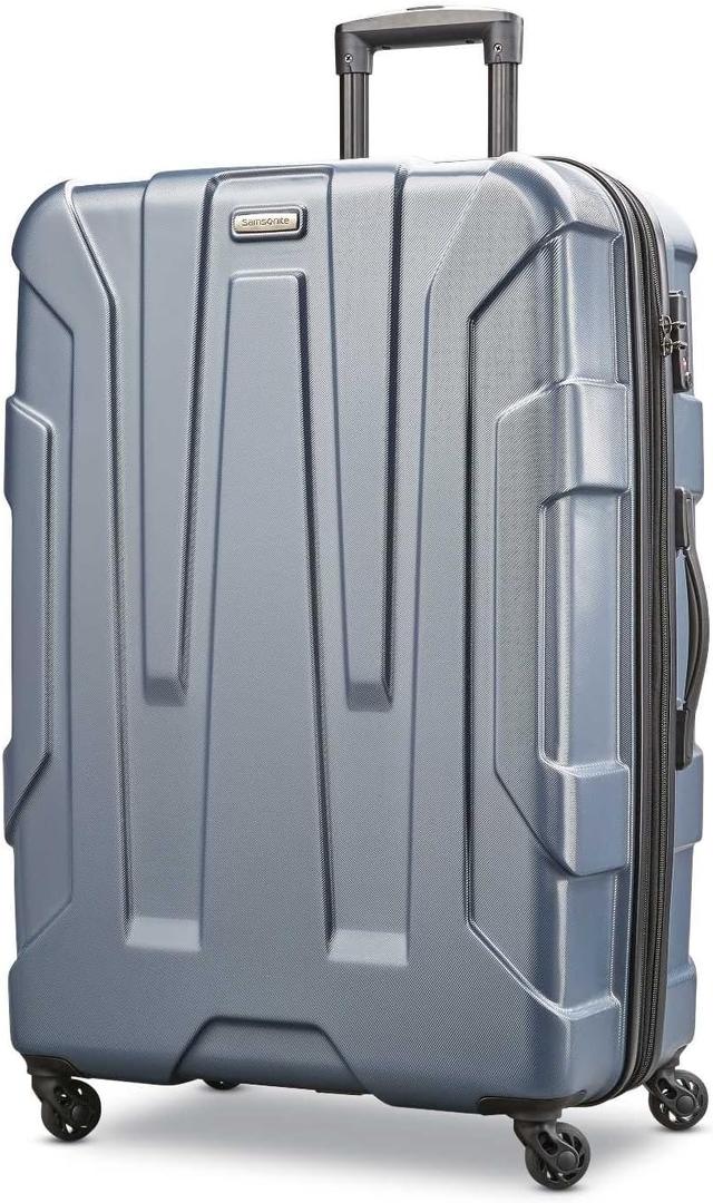 Samsonite Centric Hardside Expandable Luggage with Spinner Wheels, Blue Slate, Checked-Large 28-Inch