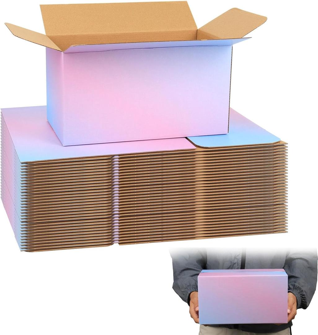 FORBFAN 11 x 6 x 6 Shipping Boxes, 30 Pack Corrugated Cardboard Mailing Boxes for Small Business, Colorful Packing Boxes for Shipping & Storage (Purple Gradient)