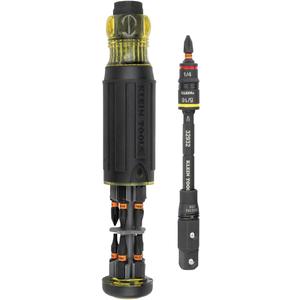Klein Tools 32516HD KNECT 16-in-1 Impact-Rated Hybrid Screwdriver/Nut Driver, Magnetic, Flip Socket, 11 Bits, 2 Nut Drivers, 3/8-Inch Square Adapter