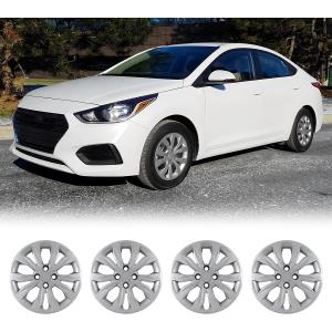 15 inch Wheel Rims Cover for 2018-2022 Hyundai Accent Hubcaps, Wheel Covers for 2018-2023 KIA Rio Sedan/KIA RIO5, R15 Steel Wheels Hubcaps, Bolt On Installation, 4 Packs, Lacquer