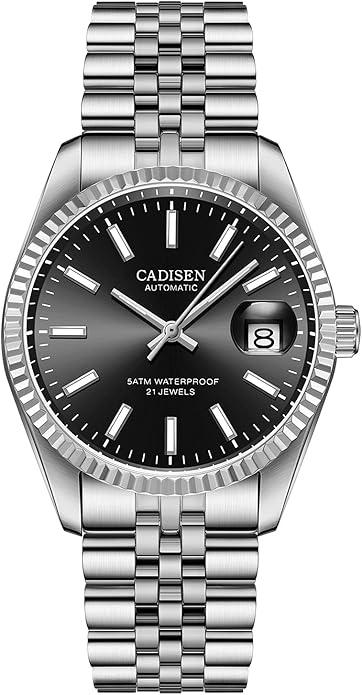 CADISEN Automatic Watches Men's Mechanical Japan 8215 Movement Waterproof Classic Design Wristwatch