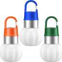 3-Pack Rechargeable LED Camping Lanterns, Mini Tent Light with 10 Modes & Hanging Clip, IPX5 Waterproof Small Outdoor Ambient Lighting for Hiking, Emergency, Fishing (Mixed Colors