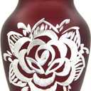 THE CURATOR Red Rose Urn for Ashes - Mini Ash Small Urn with Free Premium Velvet Box & Bag - Keepsake Urn Perfect for Adults & Infants - Cremation Urns for Ashes
