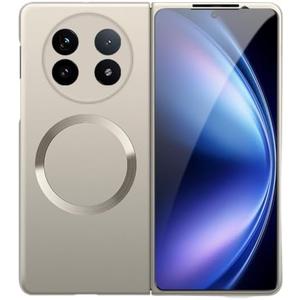 Compatible with Vivo X Fold 5 Case Cover,Compatible with Vivo X Fold5 V2436A Ultra-Thin Hard PC Shockproof Protective case with Built-in Magnetic Suction Gold