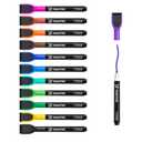 maxtek Magnetic Whiteboard Markers - 12 Count Colorful Fine Tip Dry Erase Markers with Eraser for Kids, Low Odor Thin Markers for Calendar Boards