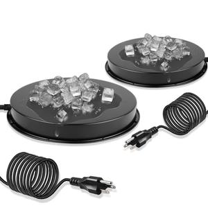 Chicken Water Heater for Winter, 110Watt Thermostat Heated Poultry Waterer Base with 9.8ft Power Cord,Suitable for Plastic/Metal Poultry Waterer (Black, 11INCH-2PACK)