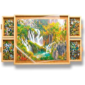 1000 Piece Puzzle Board with Drawers and Cover - 4 Drawers, Wooden Jigsaw Puzzle Table | 30” X 22”| Jigsaw Puzzle Board - Portable Puzzle Tables for Adults and Kids by Beyond Innoventions