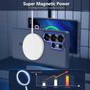 MATEPROX Magnetic Compatible with Samsung Galaxy S25 Ultra Case, Stylish Slim Translucent Matte Protective Cases with Screen Protector for S 25 Ultra 6.9'' 2025-Blue