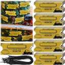 24 Pcs Christmas Golden Tickets Ornaments Bulk Polar Decorations North Believe Train Tickets Hanging Christmas Holiday Party Gifts Favors Xmas Tree Decoration