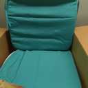 4 x idee-home Outdoor Chair Cushions Set of 4, Thick 17" x 17" x 3" Patio Chair Cushions for Outdoor Furniture Waterproof with Ties, Seat Cushion, Patio Chair Pads Dining Chair Blue