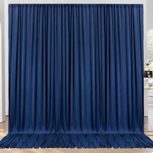 10ft x 10ft Wrinkle Free Navy Blue Backdrop Curtains Panels, 2 Panels 5x10ft Silky Polyester Photo Backdrop Drapes for Birthday Wedding Party Graduation Photography Background (10ftx10ft)