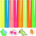 WRAPXPERT Neon HTV Heat Transfer Vinyl 8 Neon Vinyl Assorted Sheets 12x10In Green Neon Iron on Vinyl Neon Pink Heat Press for Tshirts Beautiful Appearance, WX-WPU11-TZ8