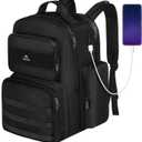 MATEIN Lunch Backpack for Men Work, 15.6 Inch Tactical Backpack with Lunch Compartment, Large Laptop Backpacks with Insulated Cooler Bag for Travel Beach Camping Picnic Hiking, Black