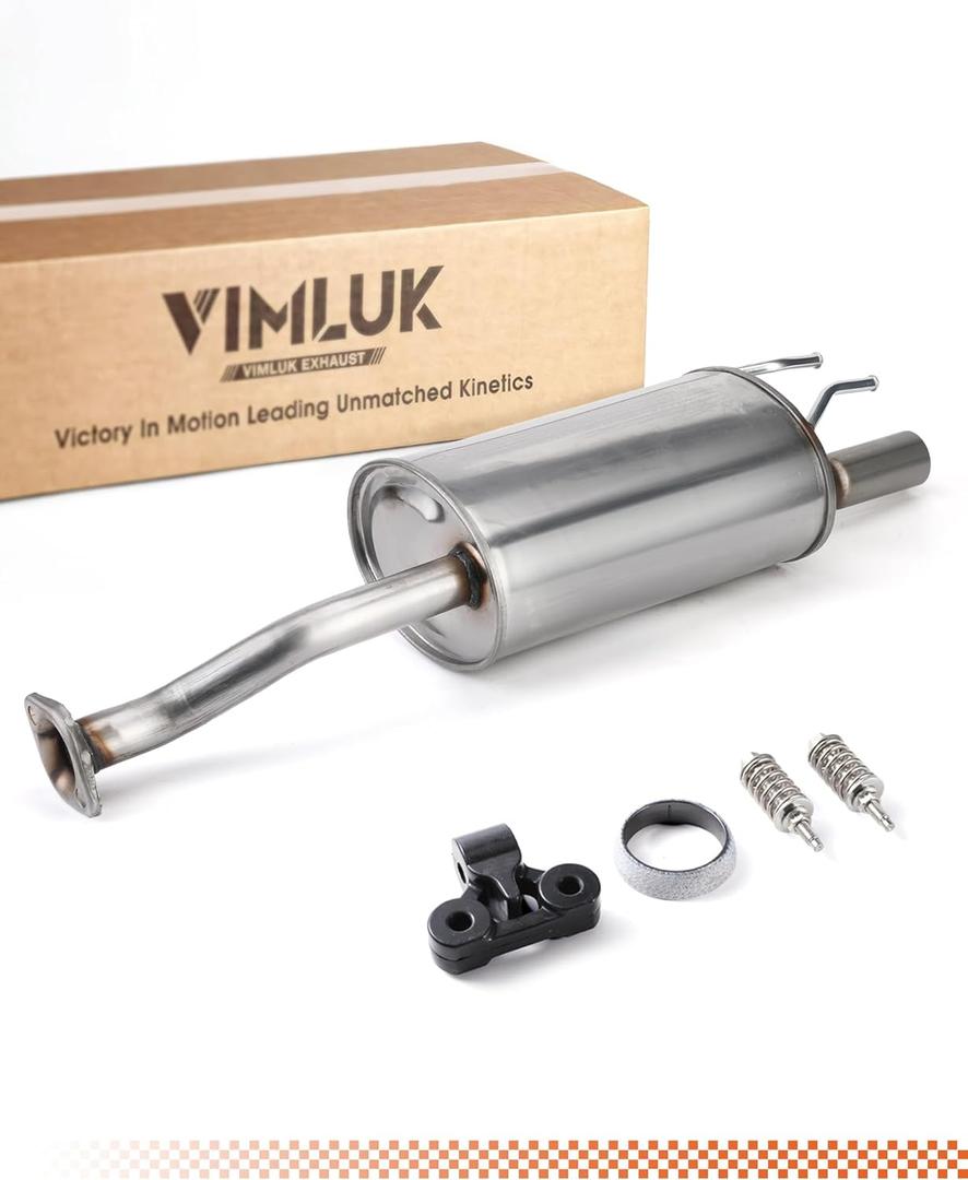 409 Stainless Steel Rear Exhaust Muffler Compatible for 2006-2011 Honda Civic 1.8L and 2006-2011 Honda Civic Hybrid Sedan 1.3L-Including Gasket and Bolt kit Part Number:18307-SNA-A01(VK-HC01)