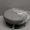 KKTONER Round Rolling Stool Chair PU Leather Height Adjustable Swivel Drafting Work SPA Shop Salon Stools with Wheels Office Chair Small (Gray) 