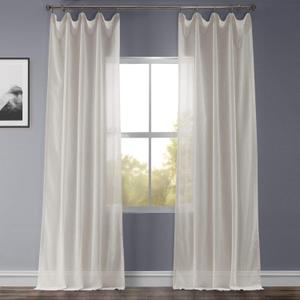 HPD Half Price Drapes Linen Sheer Curtains 120 Inches Long Linen Curtain for Bedroom & Living Room (1 Panel), 50W x 120L, Gardenia