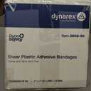 Dynarex Sheer Plastic Adhesive Bandages Water-Resistant and Sterile Non-Stick Pad First Aid Covers Minor Cuts Scratches - 1" x 3", Case of 50 Boxes, 50 per Box