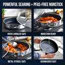 Blue Diamond Hybrid Nonstick Stainless Steel 4QT Saute Pan with Glass Lid, PFAS-Free Ceramic Diamond Bond, Deep Jumbo Skillet, Induction Ready, Dishwasher & Metal Utensil Safe, Stay-Cool Handle