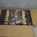 100 Pack Pre Rolled Gold Plastic Silverware Set,Wrapped Plastic Cutlery Set with Napkin Include 100 Forks,100 Spoons,100 Knives and 100 Black Napkins for Party, Wedding,Christmas