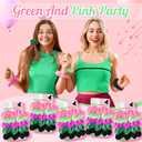 60 Pcs Christmas Witch Party Favors Bulk Pink and Green Hair Scrunchies with 12 Pcs Hair Don't Care Cards Elastic Bobbles Ropes Witch Themed Accessories Christmas Party Gifts Stocking Stuffers
