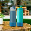 4 x 2PCS Silicone Water Bottle Boot for Owala 24oz 32oz 40oz, Anti-Slip Protective Sleeve Bottom Bumper Protector for FreeSip, Twist, and Flip Stainless Steel Water Bottles (Dark Blue)