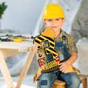 MiniInflat Construction 3rd Birthday Number Sign Centerpiece Truck 3rd Sign Construction Birthday Party Supplies Wooden Excavator Hat 3 Years Old Number for Boys Anniversary