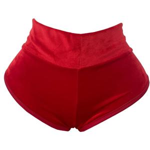 Women Retro Solid Silk High Waisted Scrunch Butt Lifting Booty Shorts Hot Pants (Small, Style12-red)