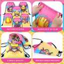 Sunnymove 12 Pcs Ice Cream Drip Softball Drawstring Bag with Handle 7.5'' x 10'' Softball Drip Goodie Bag Bulk Ice Cream Party Favors Sport Themed Team Birthday Party Supply for Treat Candy Snack