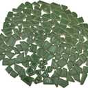 200g Ceramic Mosaic Tiles for Crafts,Irregular Stained Ceramic 0.2"x0.8" Porcelain Mosaic Tiles for Home Decoration (Green)