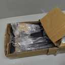 FEED GARDEN Fireplace Tools Set 5 Pieces, 30 Inch Modern Wrought Iron Outdoor Fireplace Accessories Set Long Holder Indoor with Poker, Tongs, Shovel, Brush, Base Black