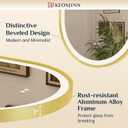 Keonjinn Oval LED Bathroom Mirror 20x32 Inch, Gold Beveled Metal Frame, Frontlit & Backlit Bathroom Mirror with 3 Color Tempurature, Dimmable Lighted Mirrors for Wall with Anti-Fog, HD Tempered Glass