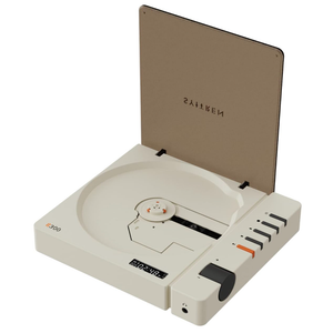 syitren R300 CD Player Bluetooth Portable Desktop Retro CD Player for Home Fiber Output No Builtin Speaker White Gift (White)