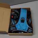 No Pull Dog Harness Adjustable Reflective Oxford Easy Control Medium Large Dog Harness with A Free Heavy Duty 5ft Dog Leash (L (Neck: 18"-25.5", Chest: 24.5"-33"), Blue Harness+Leash)