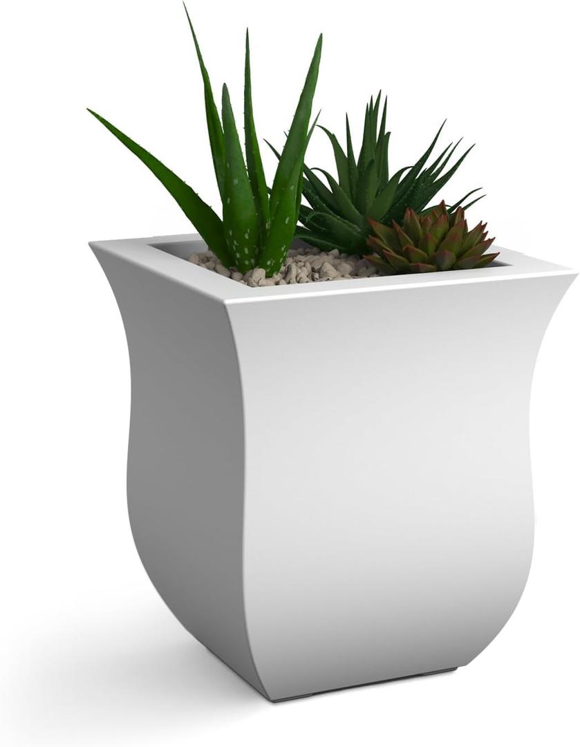Mayne 5873-W Polyethylene Planter, White 16x16