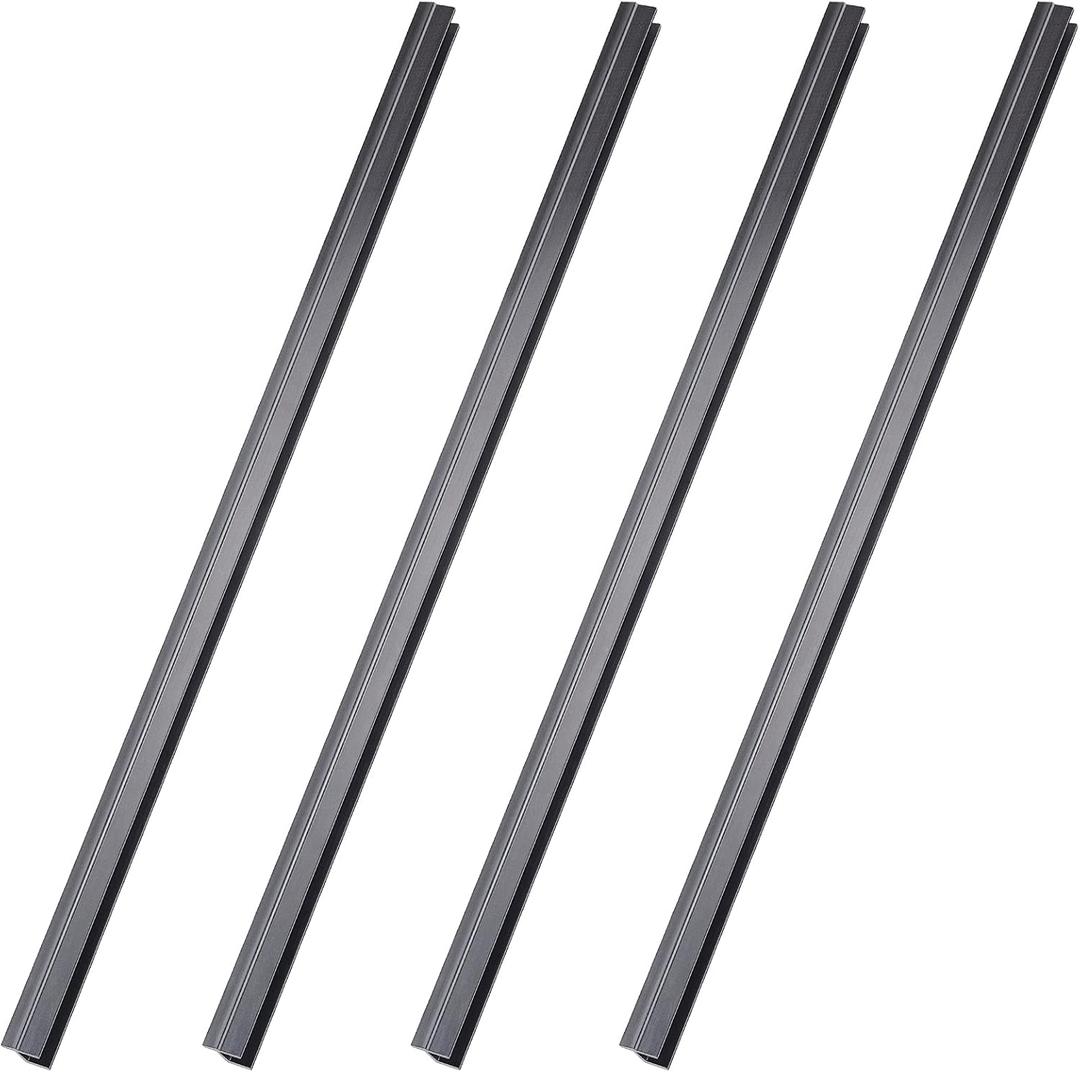 Tenare 4 Pieces Hanging File Rails PVC Black File Rails Hanging System Keeping Your Folders Neat and Organized(1/2 Inch Drawer Sides 24 Inch Long)