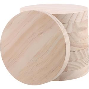 8PCS 6 Inch Round Wooden Discs Circles, 0.78 Inch Thickened Unfinished Wood Wooden Plaque, Wood Coasters for Crafts DIY Painting